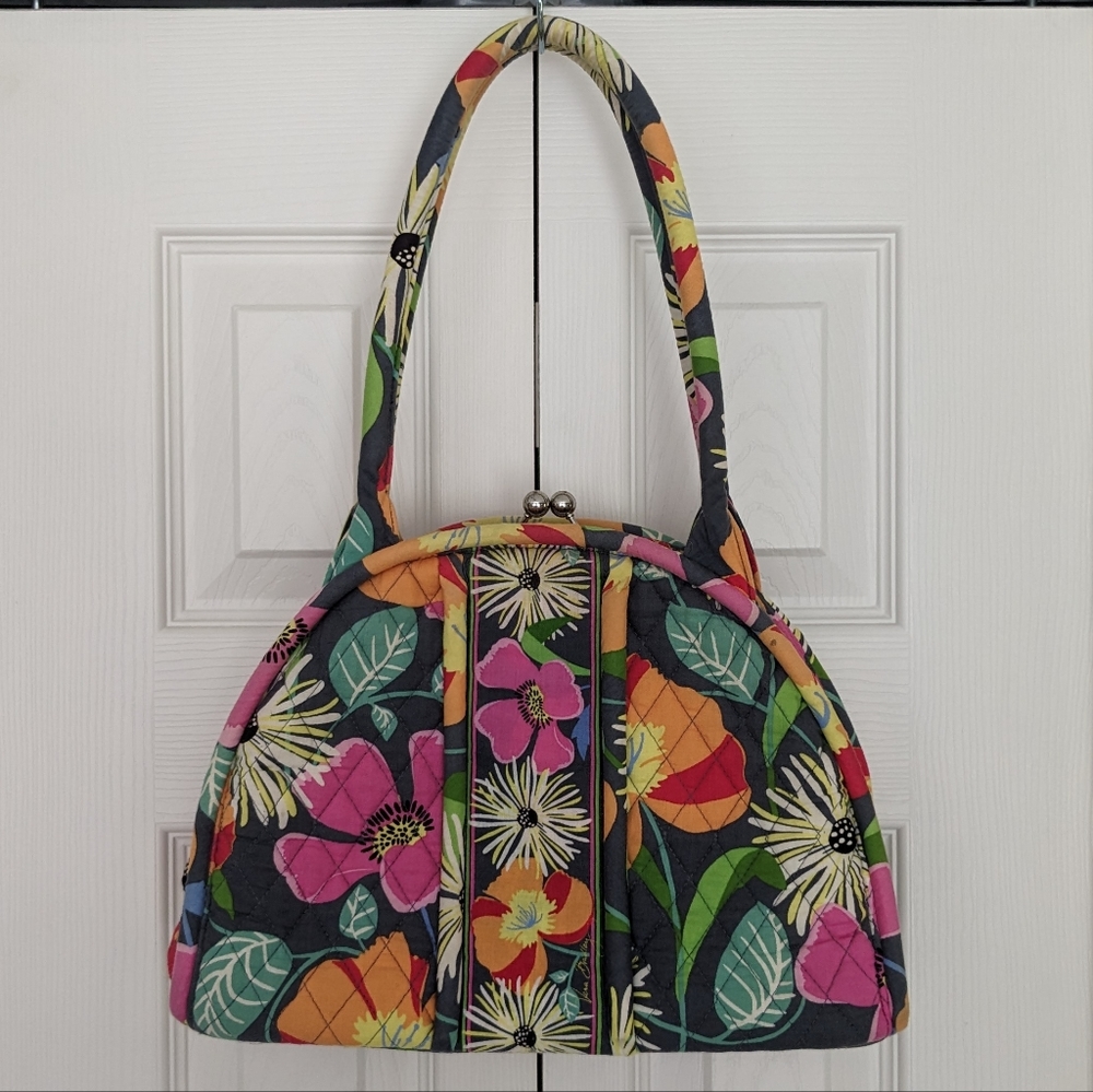Vera Bradley Eloise shoulder bag, kiss lock closure, Jazzy Blooms pattern